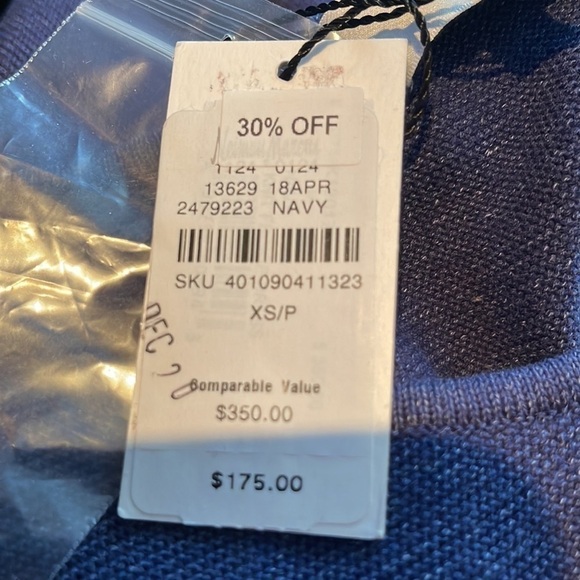 NWT Milly Neiman Marcus Denim-Knit Cold-Shoulder Fringe Dress - Size XS Petite - Picture 4 of 8